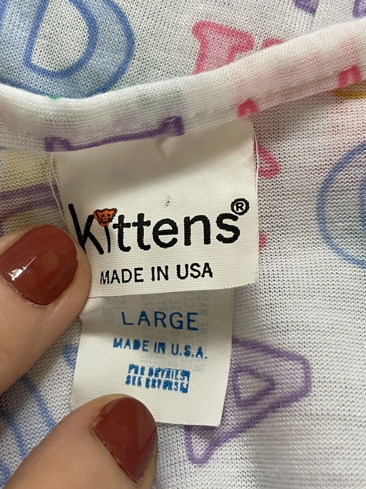 Vintage “Kittens” Brand Women’s Sleeveless Nightgown Sleepwear Large Alphabet