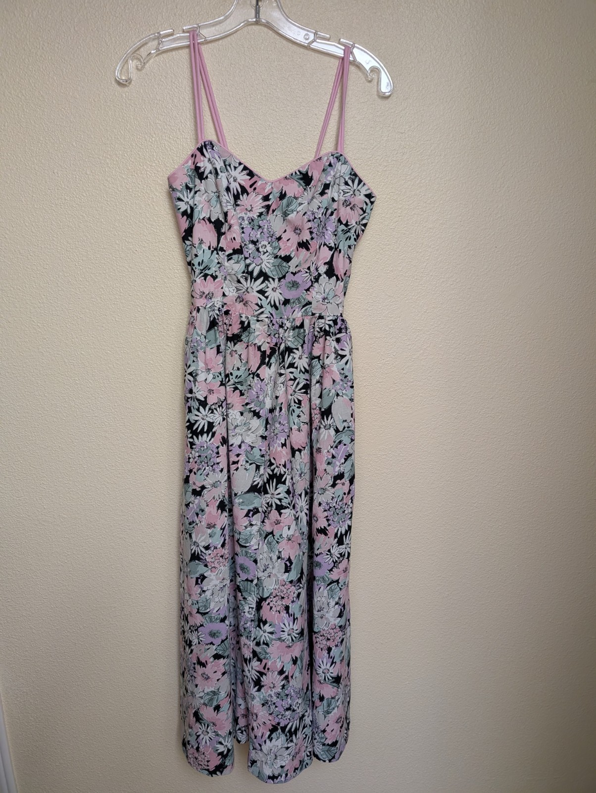 VTG Lang Originals Romantic Floral Sun Dress Jacket Sweat heart Neckline USA