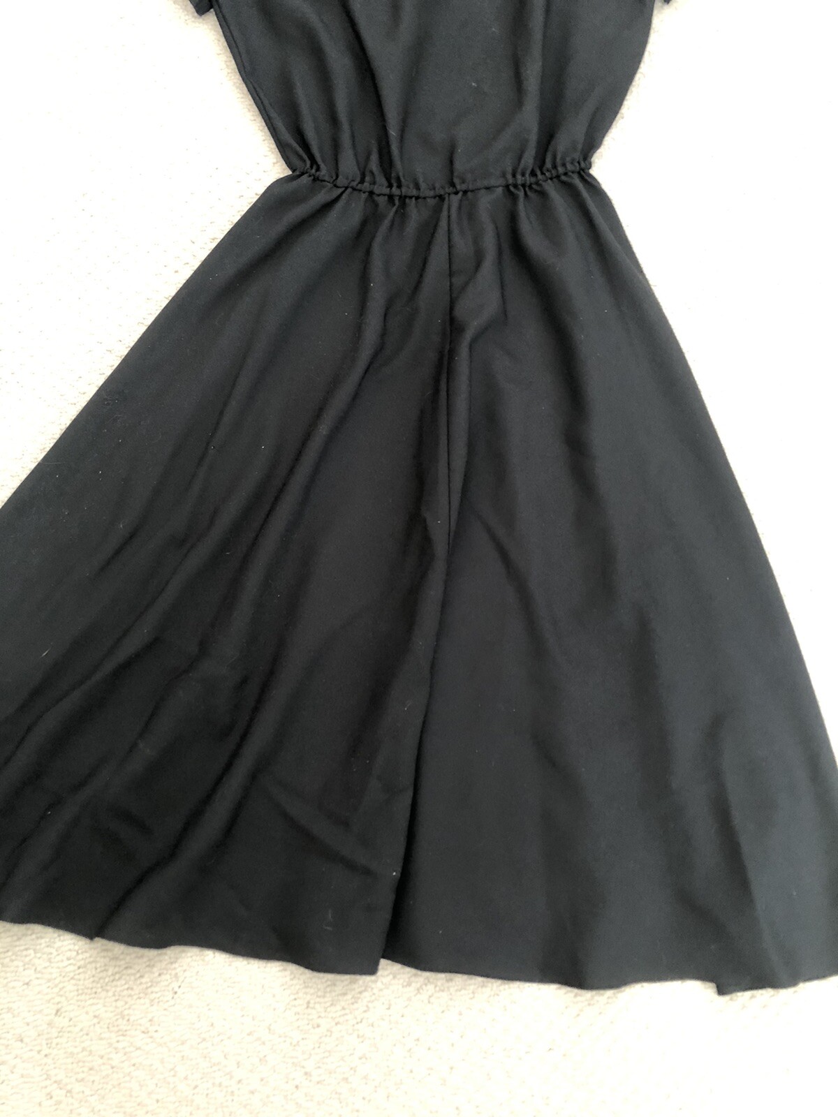 Vtg 80s MISS ASHLEE Nautical Shirt Dress Black 14 COOL