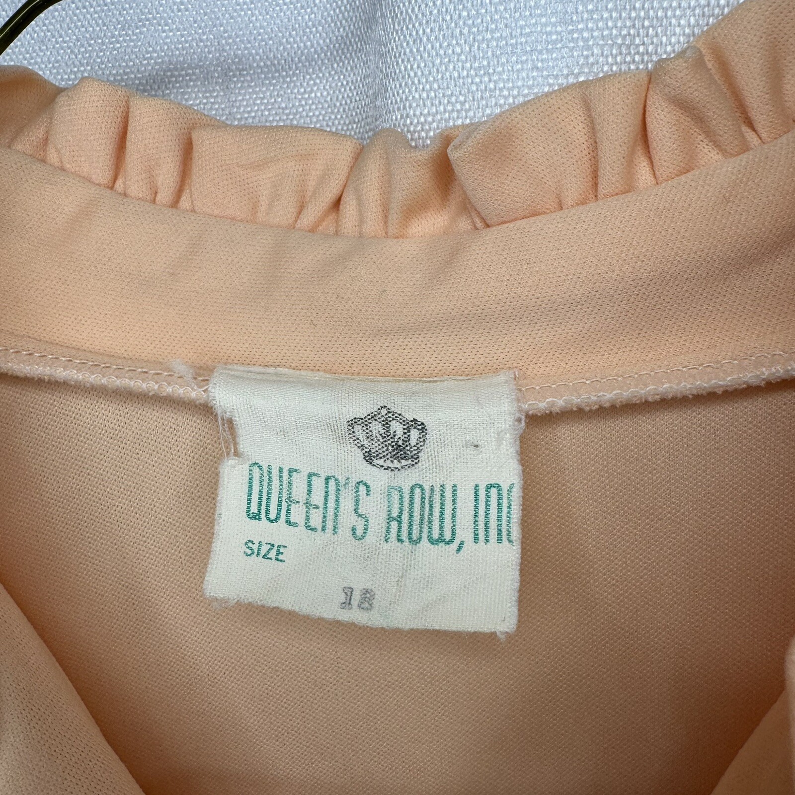 Vintage Queen’s Row Inc Size 18 Elastic Waist Dress Coral Flowy Skirt Cap Sleeve