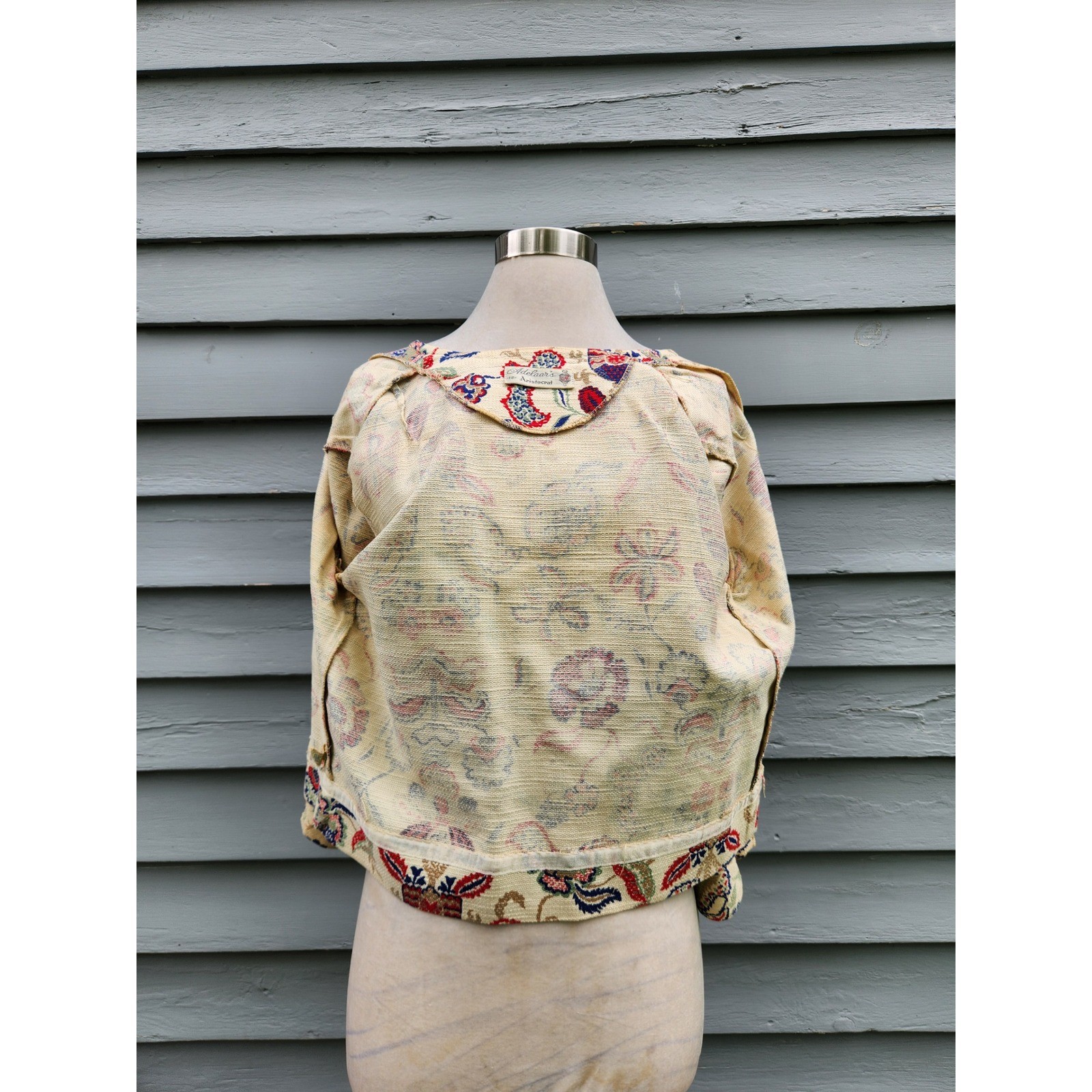 Vintage 60s Adelaar’s Aristocrat Jacket Cream Floral Paisley Tapestry 12