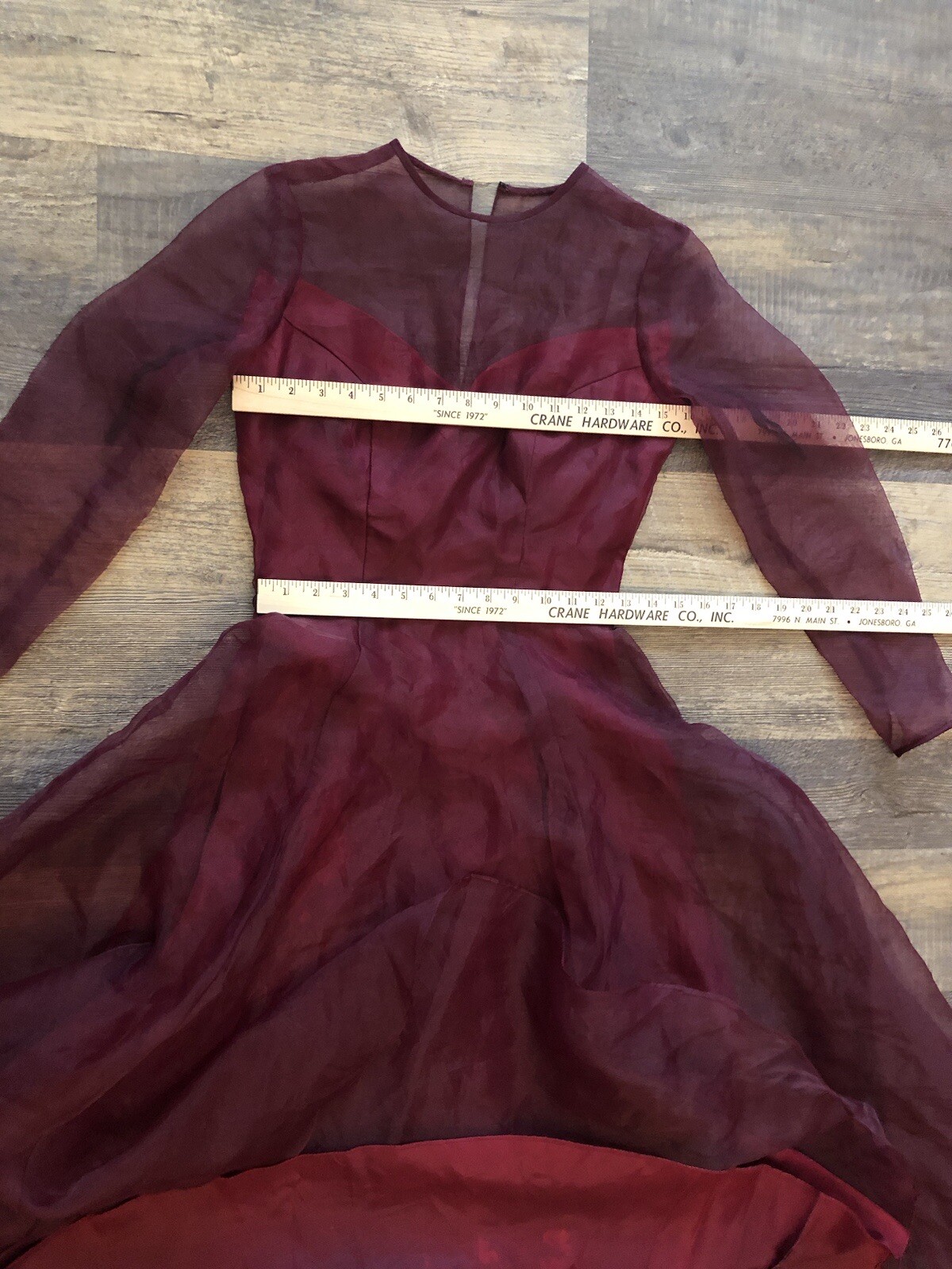 VTG 80’s-90’s Garden /Tea Party Burgundy Rockabilly Bridesmaids Dress ~AS IS!!!