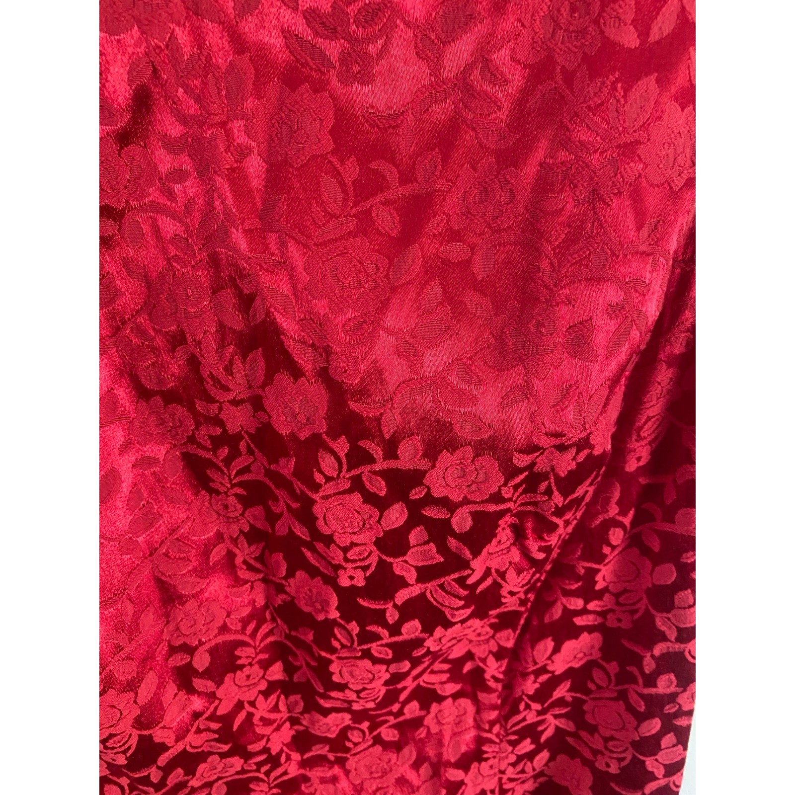 Be Smart Vintage Red Floral Devore Mini Dress Sleeveless Sheath 7/8 USA