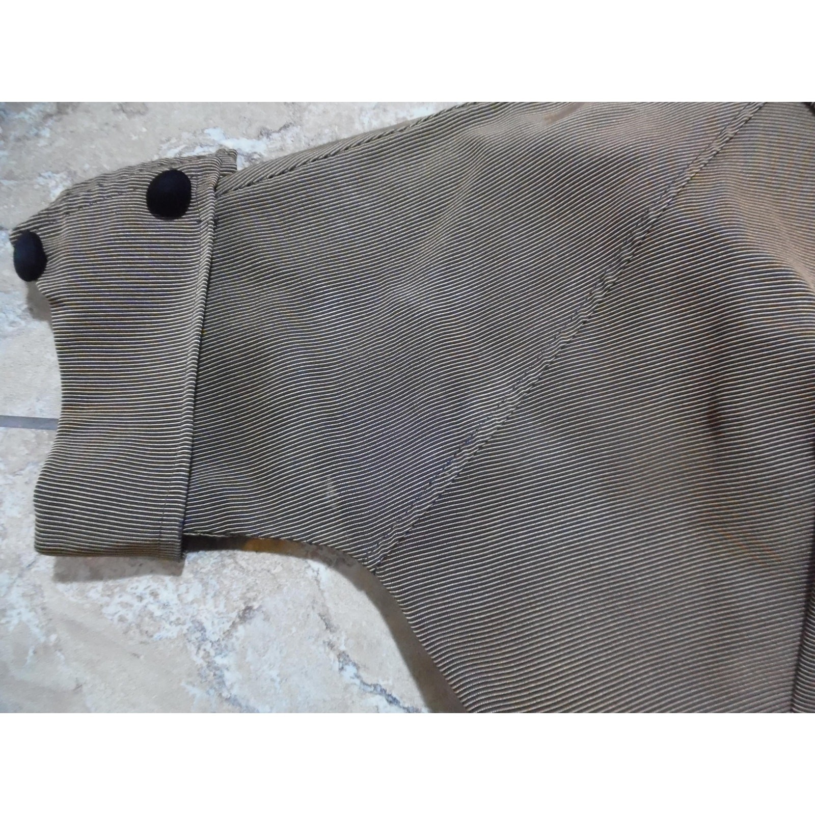 1940s Suit Dress Brown-Black Side Zip Grosgrain Type Fabric Sz 0-2 Vintage