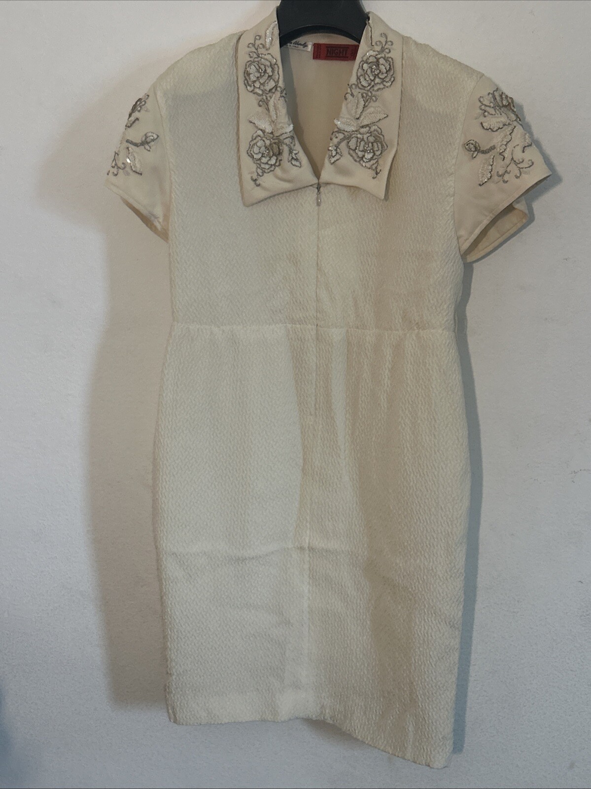 Vintage Valentino Night Amen Wardy Dress Cream Sequins Beaded Dress