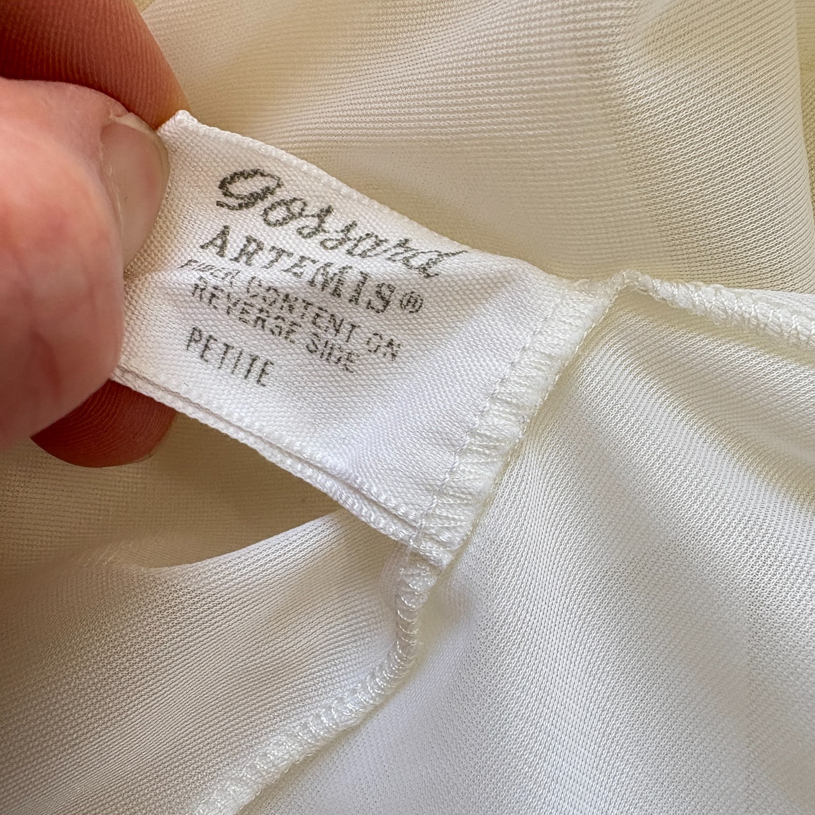 Gossard Artemis Robe Nightgown Set Women Size Petite White Vintage FLAWS