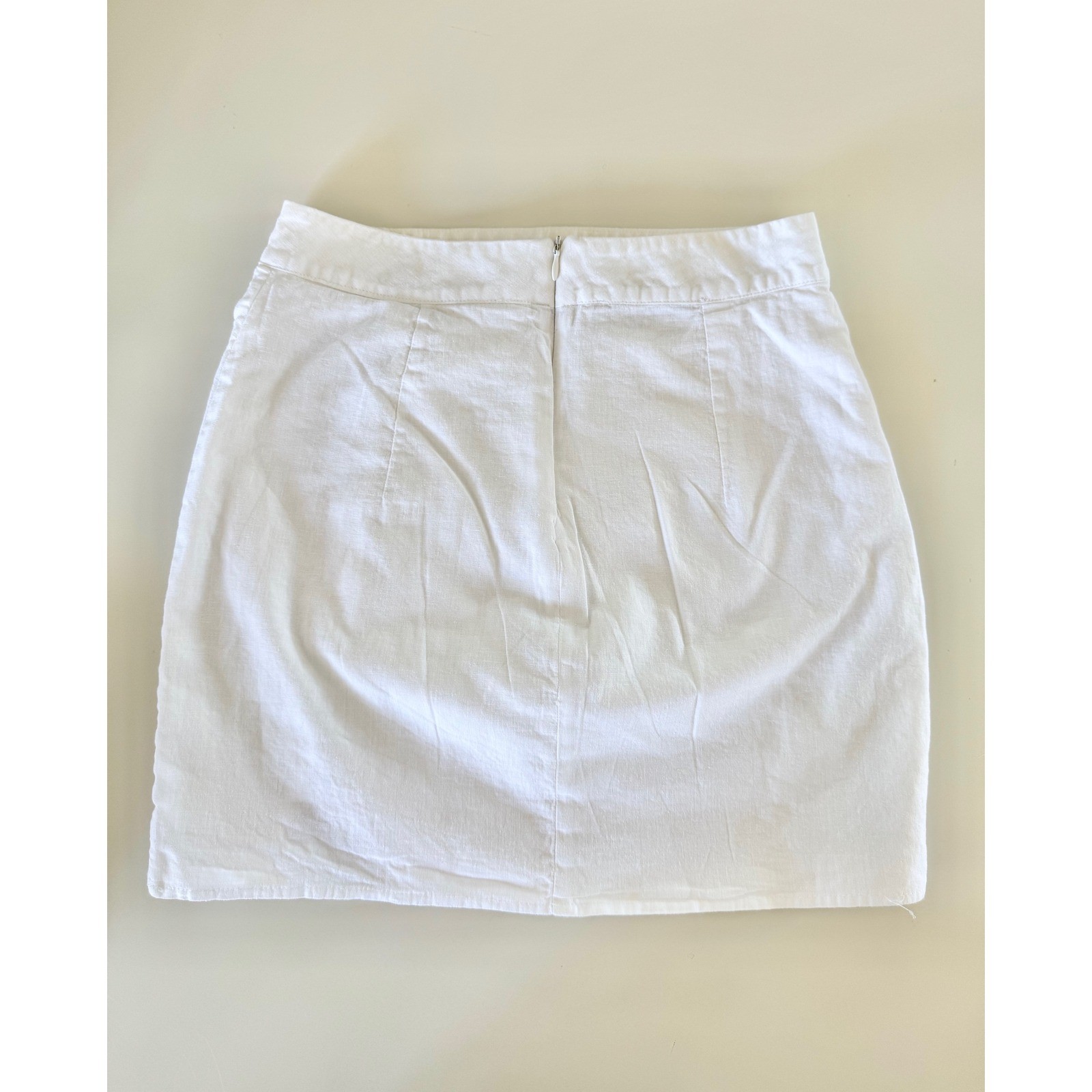 Two Piece Set Womens PP White Linen One Shoulder Puff Top Ruched Mini Skirt