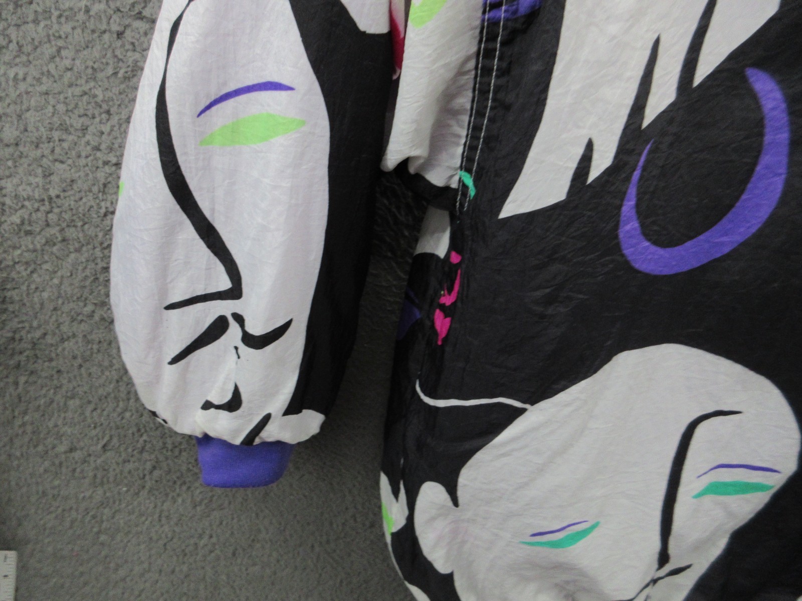 Vintage ABSTRACT DonnyBrook Faces Reversible Jacket OSFM One Sz – POOR CONDITION