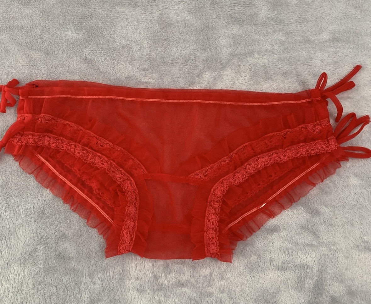 Vintage SHEER See Thru Gusset Low Rise Chiffon Bikini panties S 5 Unique Design