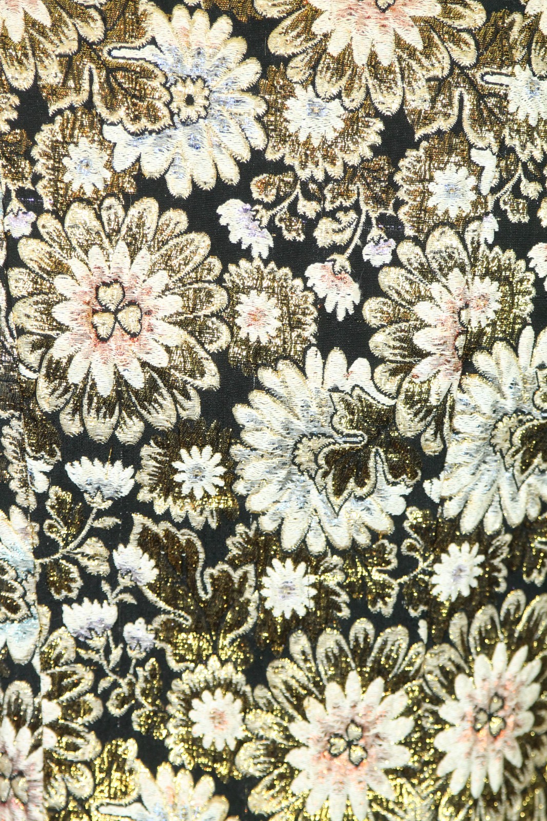 Vtg REVILLON BOUTIQUE PARIS Gold Multi-Color Floral Tailored Jacket Blazer XS/S