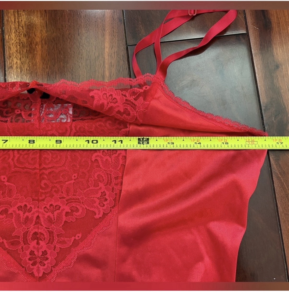 Vintage Applause Teddy Lingerie One Piece Bodysuit Romper Lace Red Size 32 USA