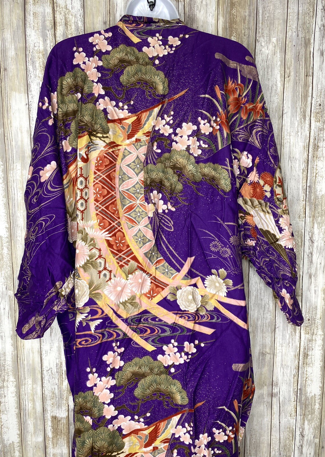 VTG Ichiban Kimono Robe Novelty Print Floral Jacket House Coat Lounge
