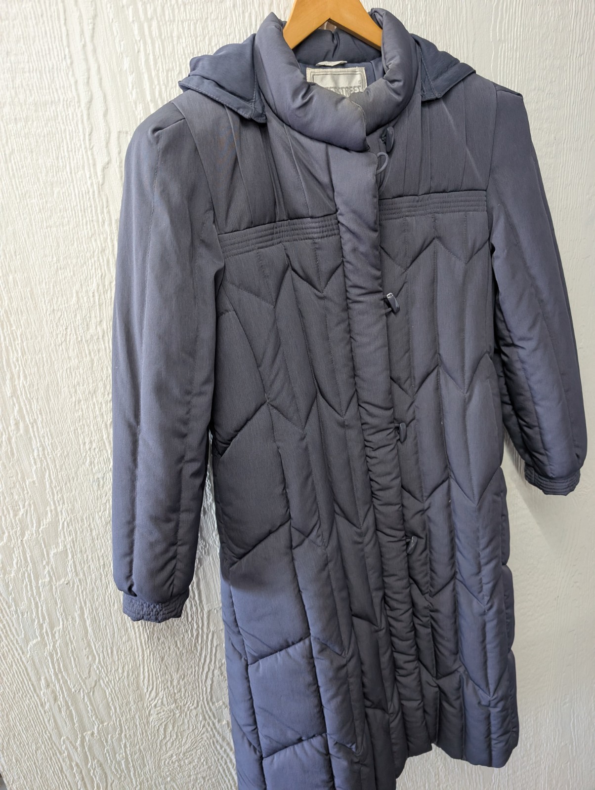 Vintage Fleet Street Down Feather Quilted Coat Long Coat Retro Cozy Size 10