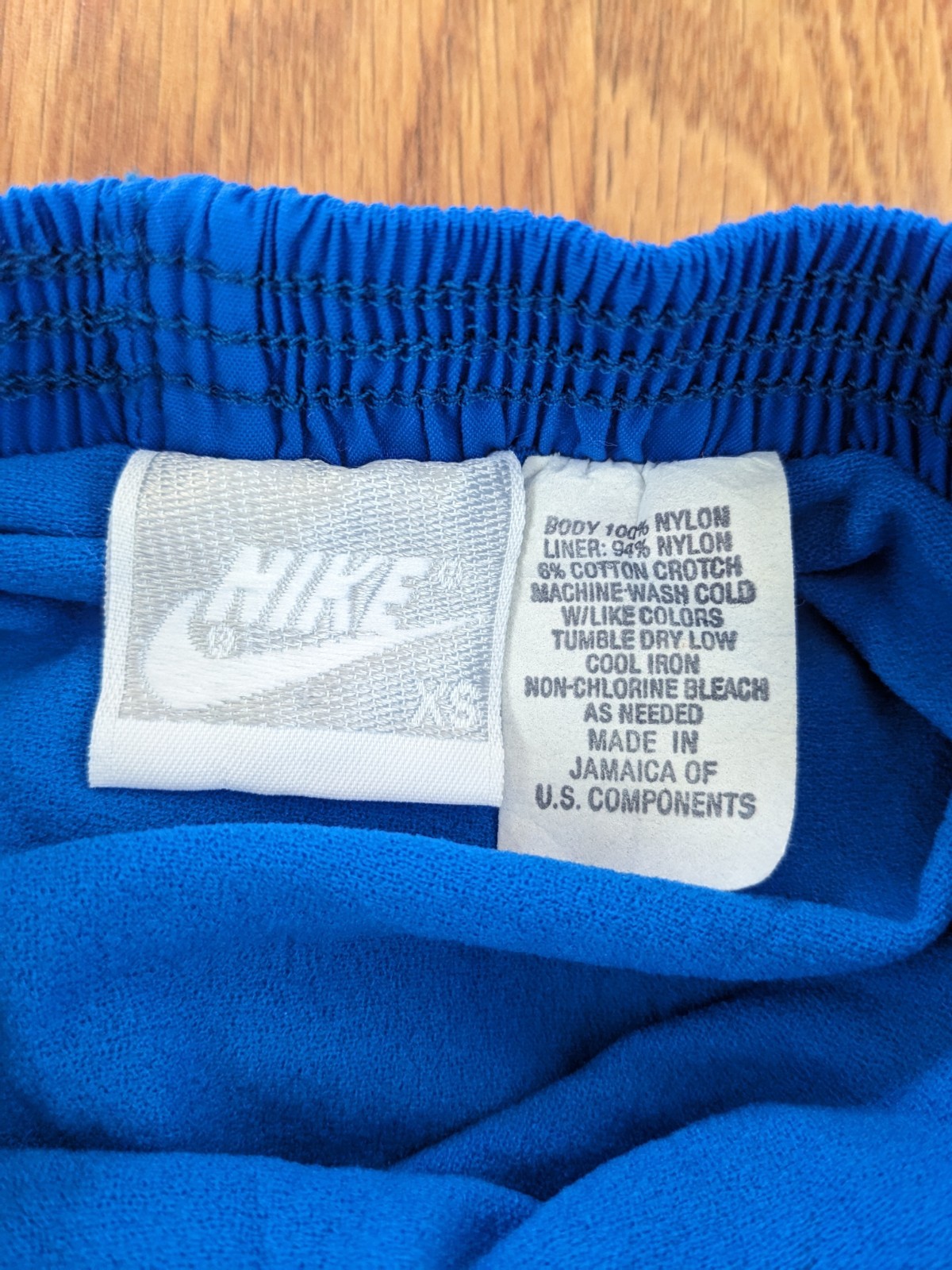 Womens 80s 90s vintage Nike running high rise shorts blue key pocket Short XS