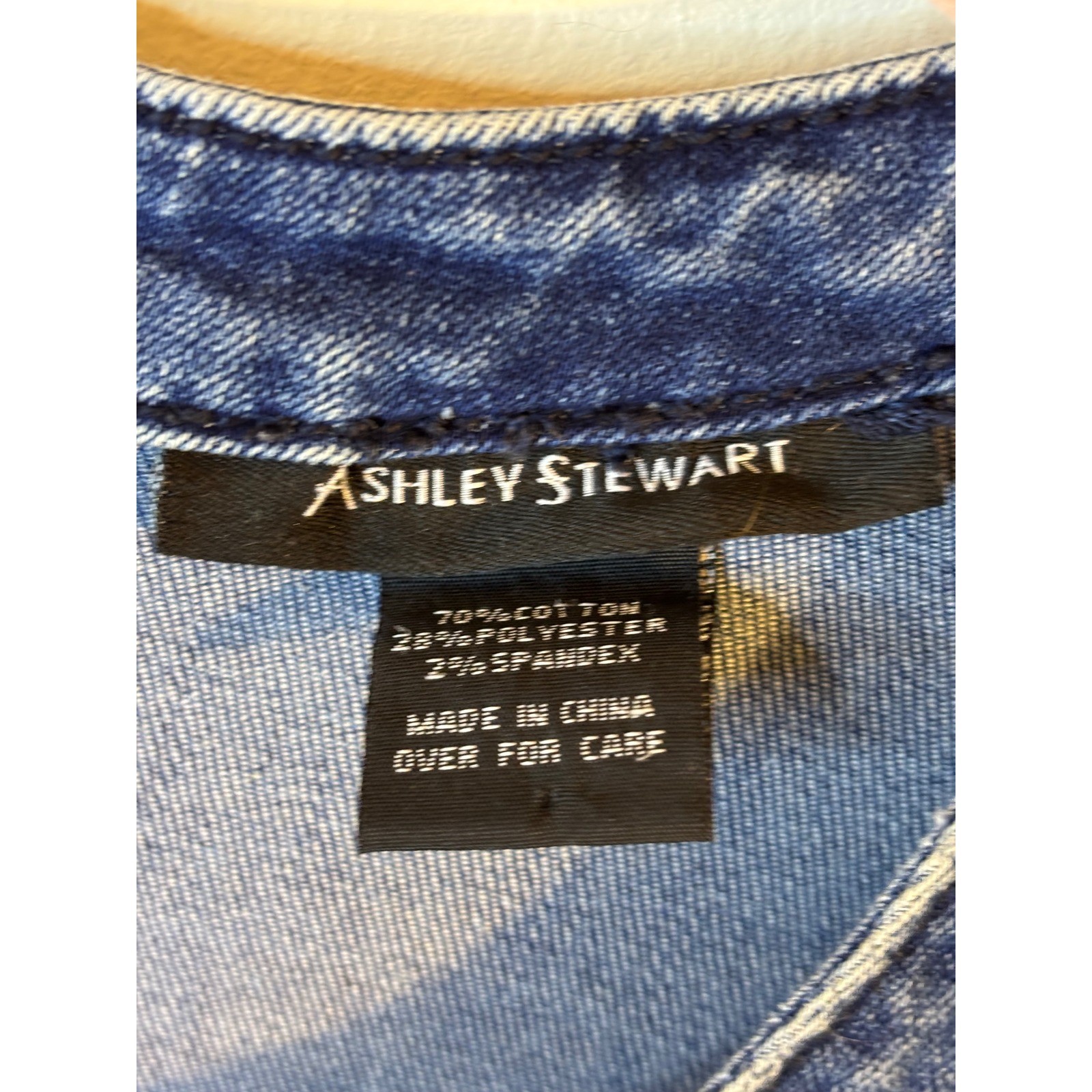 VTG Ashley Stewart Stretch Denim Jumpsuit 14 Culotte Cropped