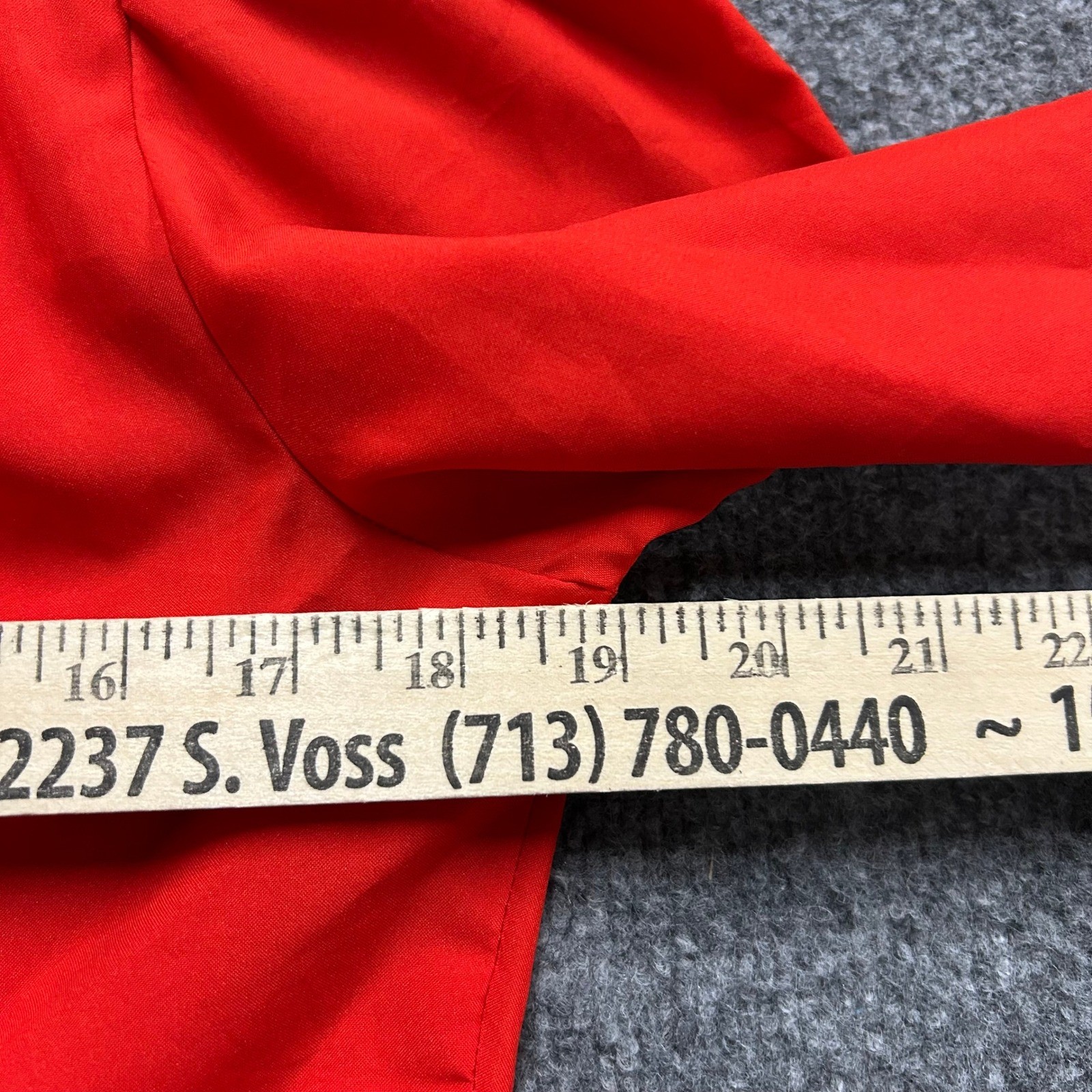 Vintage Ruffle Blouse Womens Size 9/10 Red Sleeve Victorian High Neck Button