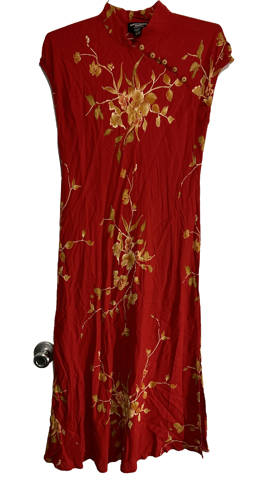 Vintage St Tropez West Red Floral Dress Size 10
