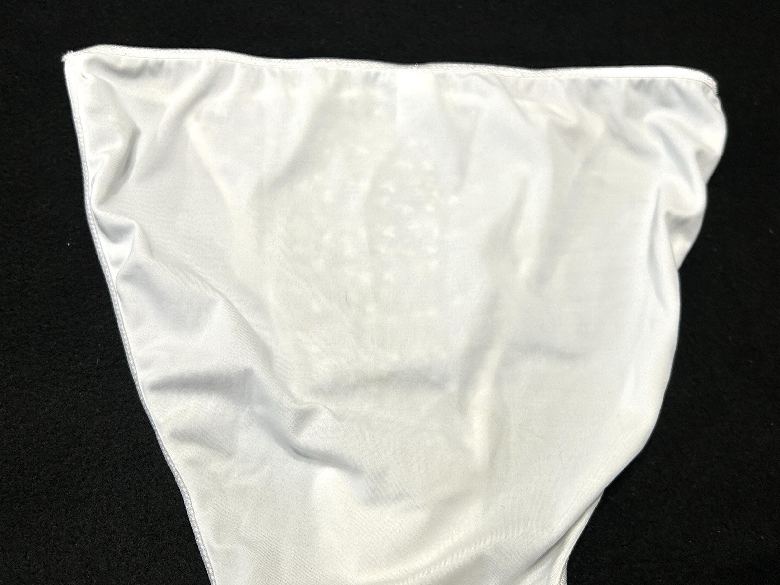 Vtg DONNA LOREN 105X Embroidered Sheer Mesh Satin 2X White String Bikini Panties