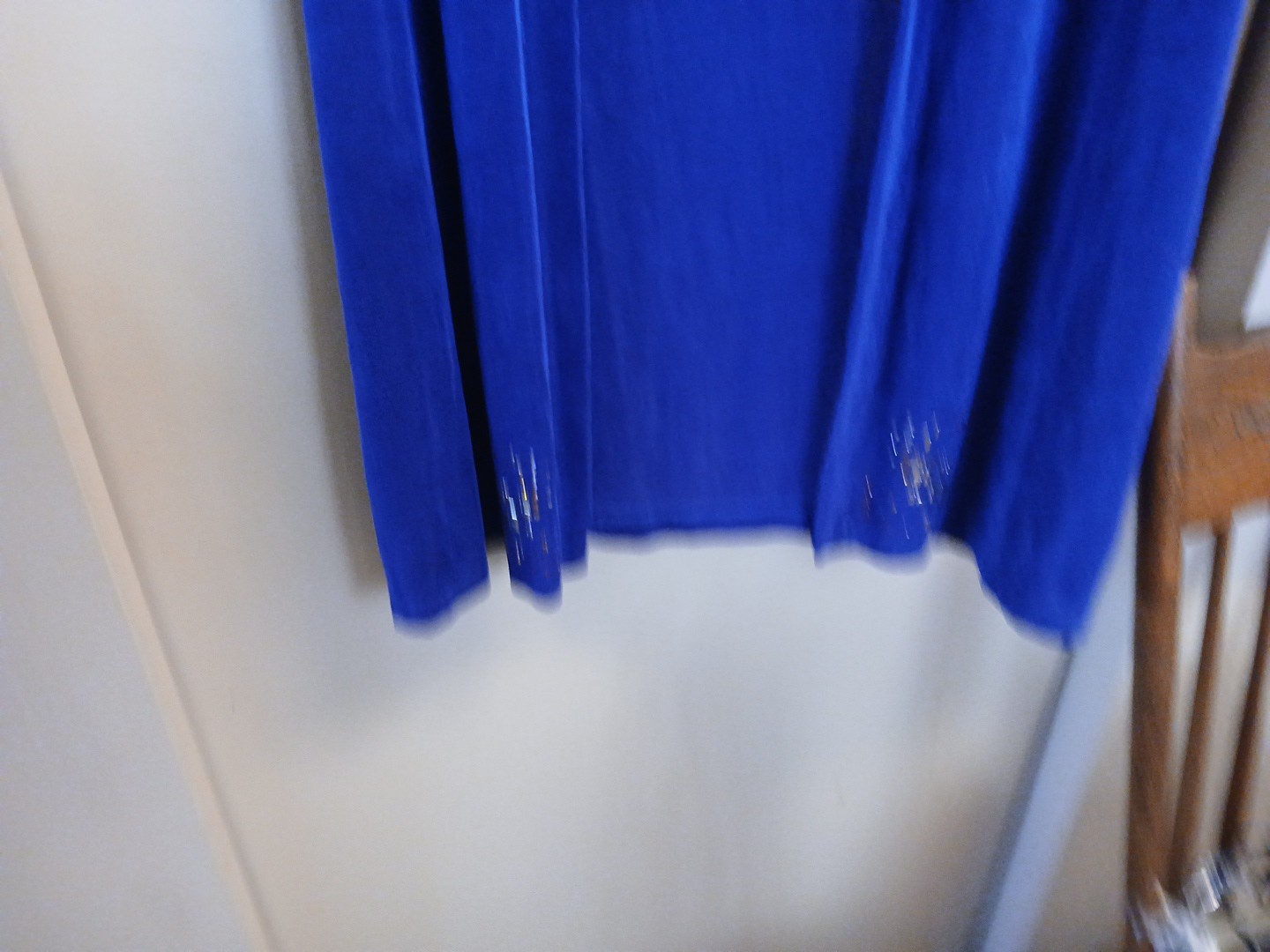 KLG & Co. Women’s Vintage Blue Acetate Lycra Long Vest Sz 1X Rhinestone Decor