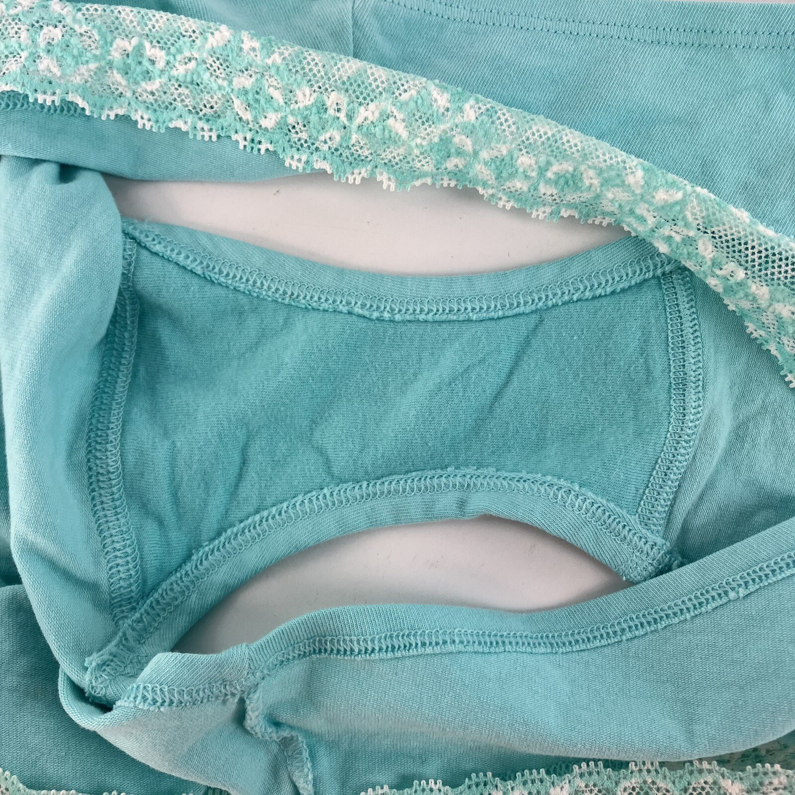 Victoria’s Secret Low Rise Hip Hugger Panties XL Lacey Cotton Briefs Vtg