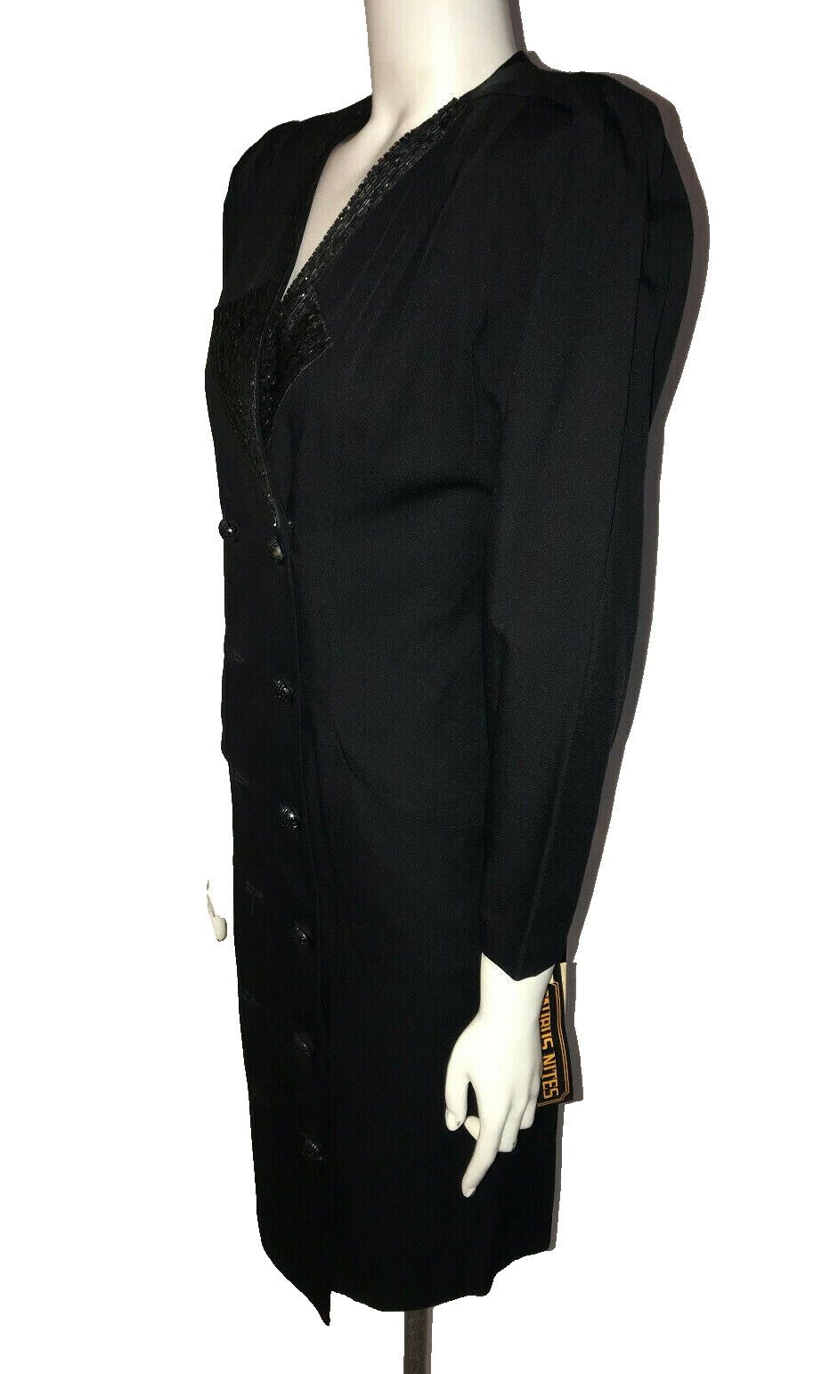NWT VTG TAURUS NITES Formal Cocktail Evening Black Dress Beaded Size 10 Petite