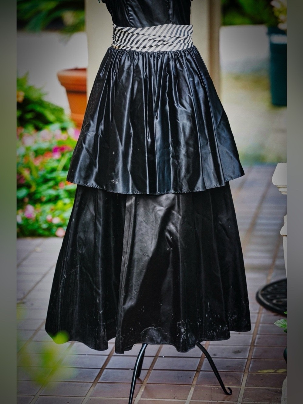 Vintage Gunne Sax by Jessica McClintock Black Striped 80s Prom Dress Size 3