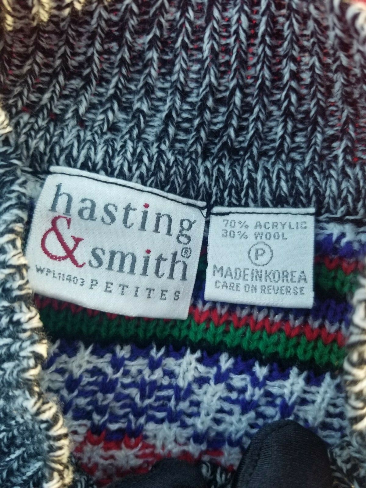 Vintage 80-90s Hasting & Smith Holiday Christmas snowflake ugly cardigan size P