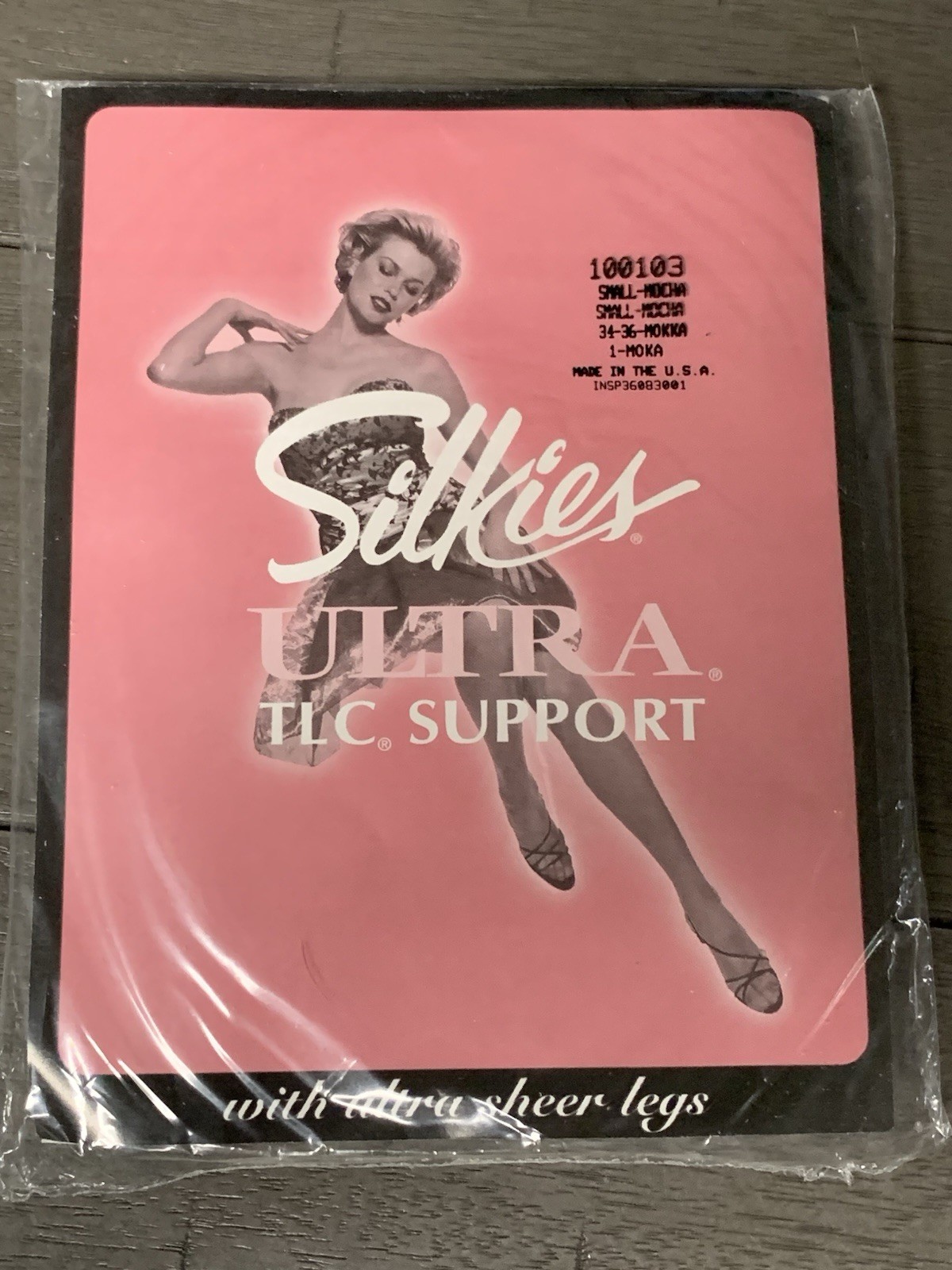 A3 VTG NOS SILKIES ULTRA TLC SUPPORT SHEER SMALL MOCHA LINED GUSSET 34-36 USA