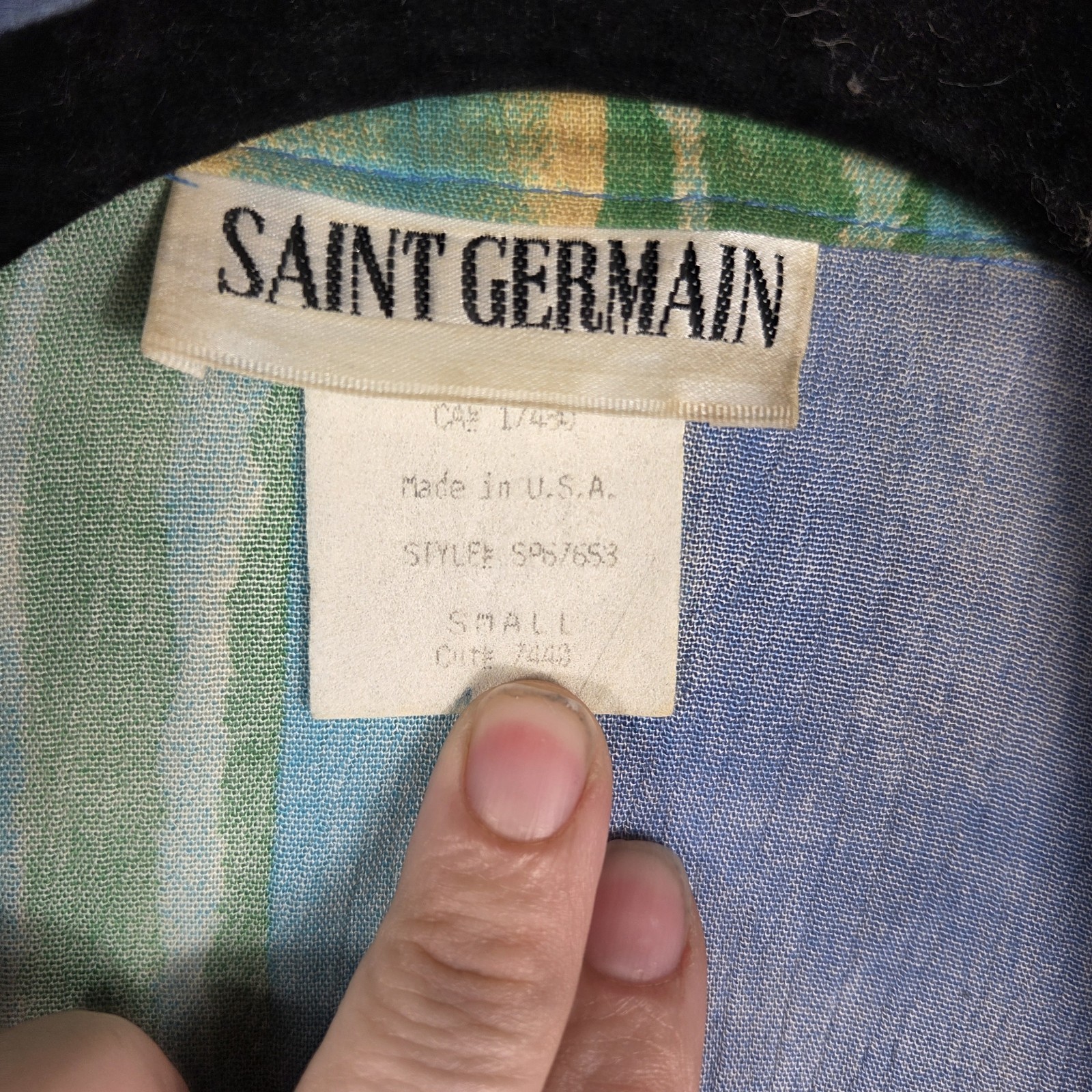 Vintage Saint Germain Beaded Western Southwest Blouse Small Made USA Blue…