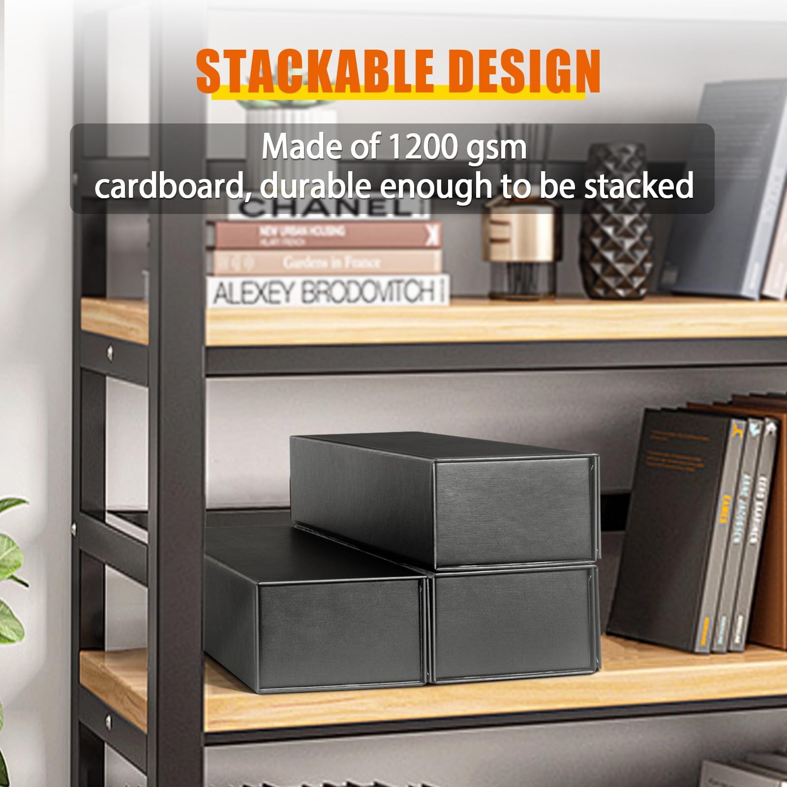 tutata Cassette Tape Storage Box Holder 14.25×4.5×3″ – 20 Tapes Magnetic Closure