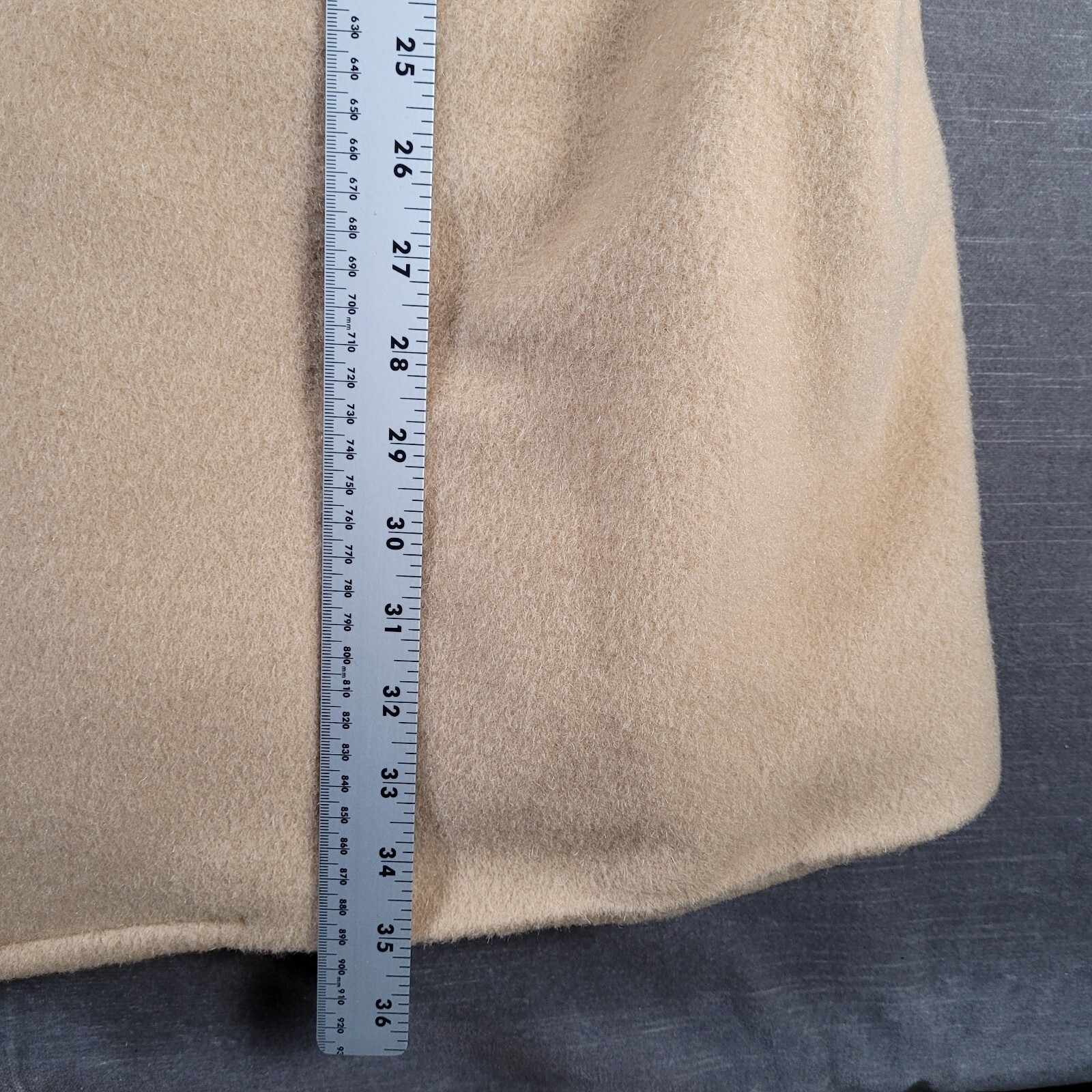 Vintage Pendleton Womens Virgin Wool Tan Peacoat Double Breasted Long Large