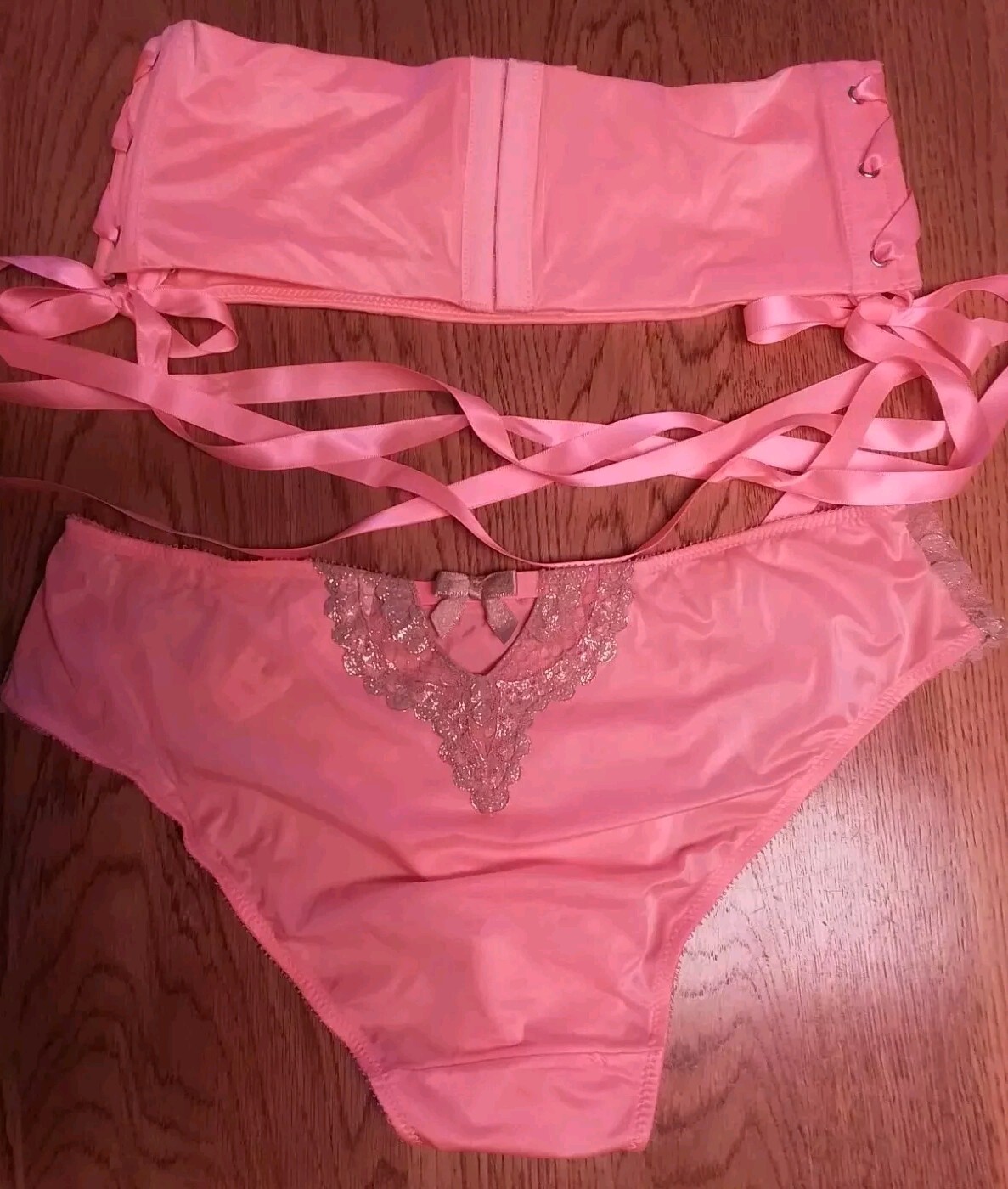 VTG VICTORIA’S SECRET Very Sexy CORAL PANTIES & Waist Cincher Belt Corset M/L