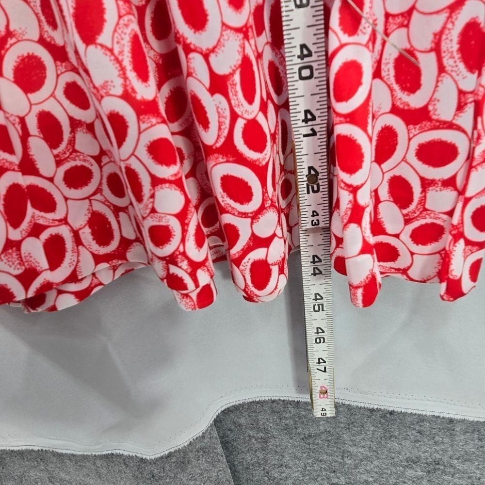 Haband For Her Vintage Red White Geometric Circle Print Midi Dress Womens XL