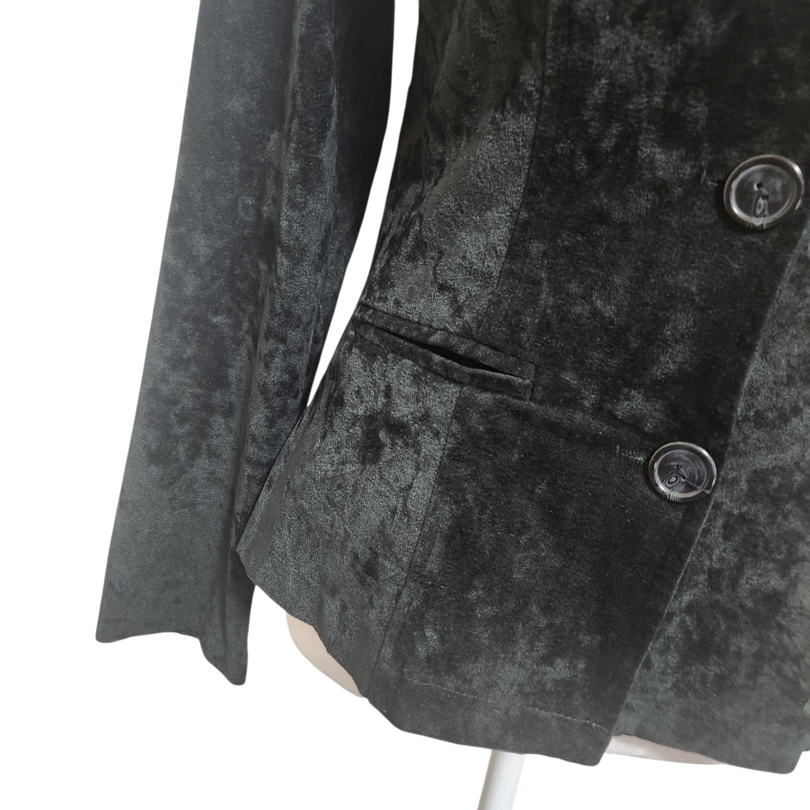 Vtg Velour Shacket Blazer 90s Y2K Womens S/M Black Whimsigoth Witchy