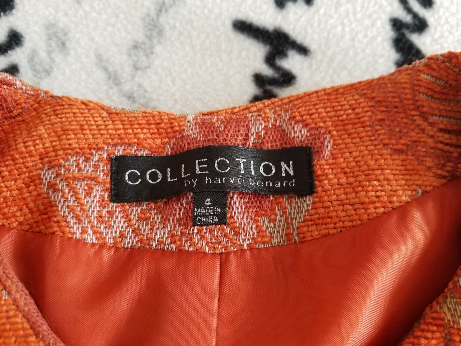 Harve’ Benard Women’s Vintage Orange Tapestry Blazer Jacket Size 4