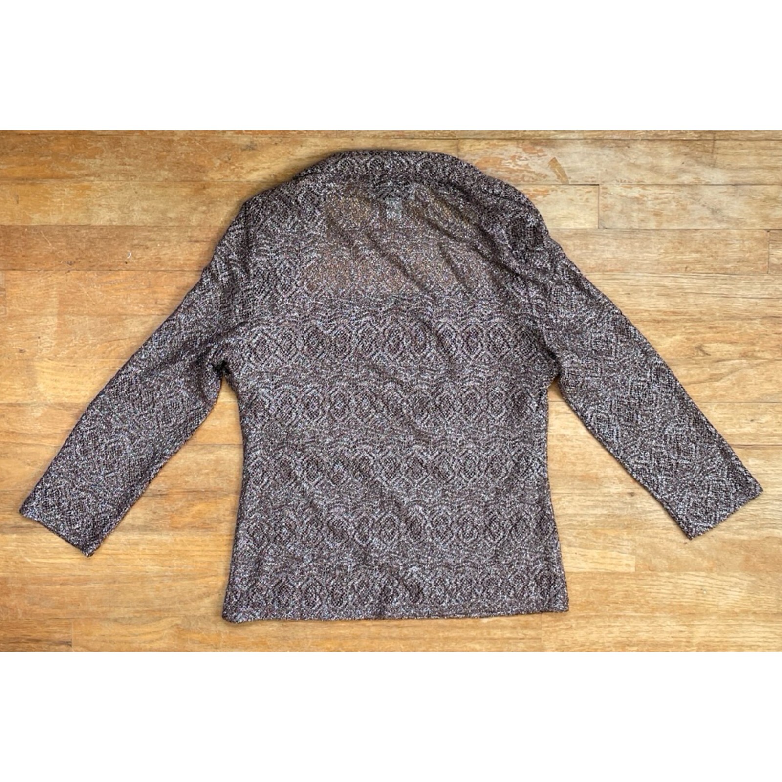 Vintage Metallic Lace Top Size Medium 1990s Joseph Ribkoff Shrug Blouse