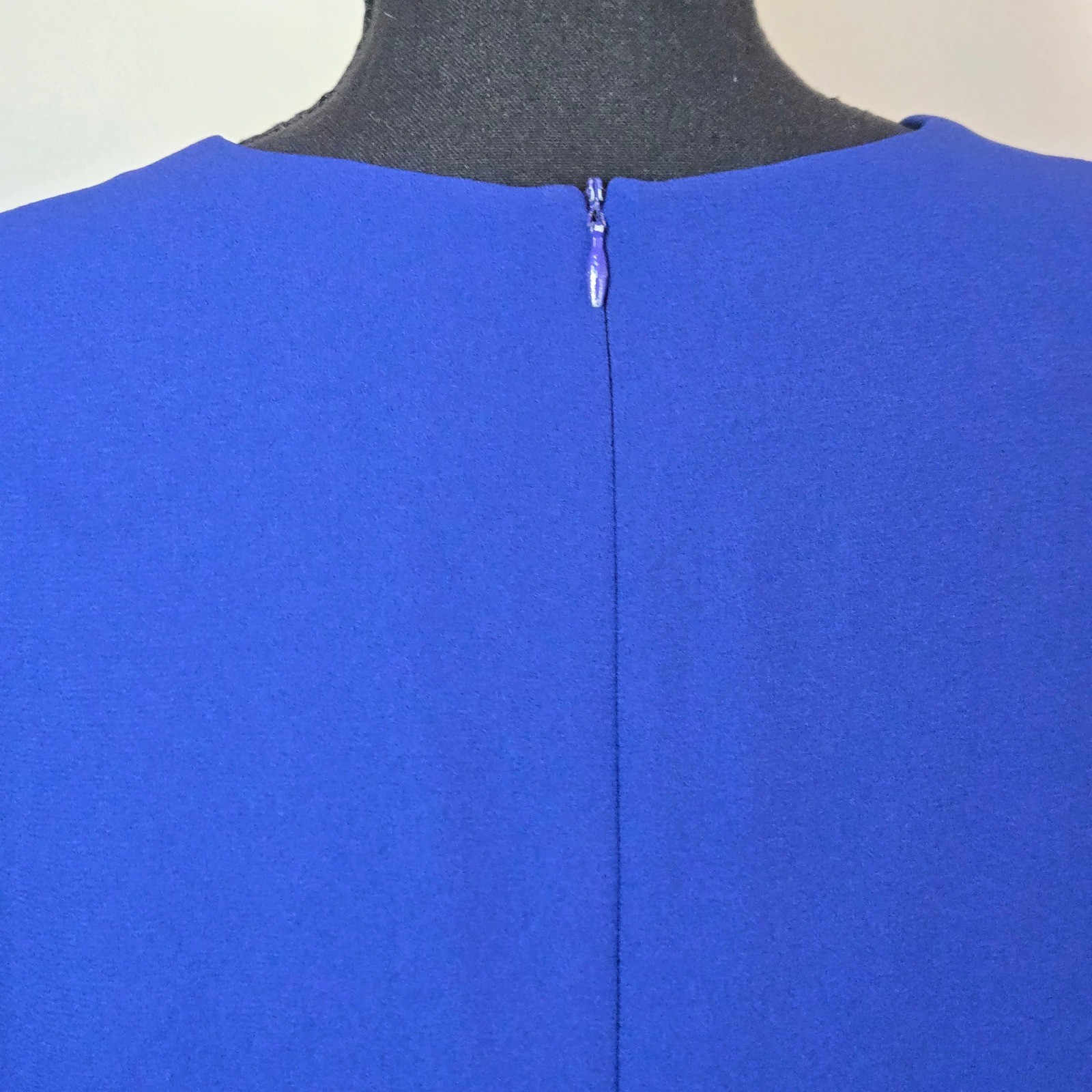 Evan-Picone Colorblock Dress Womens 14 Blue Black Vintage Shift Pocket (D9)