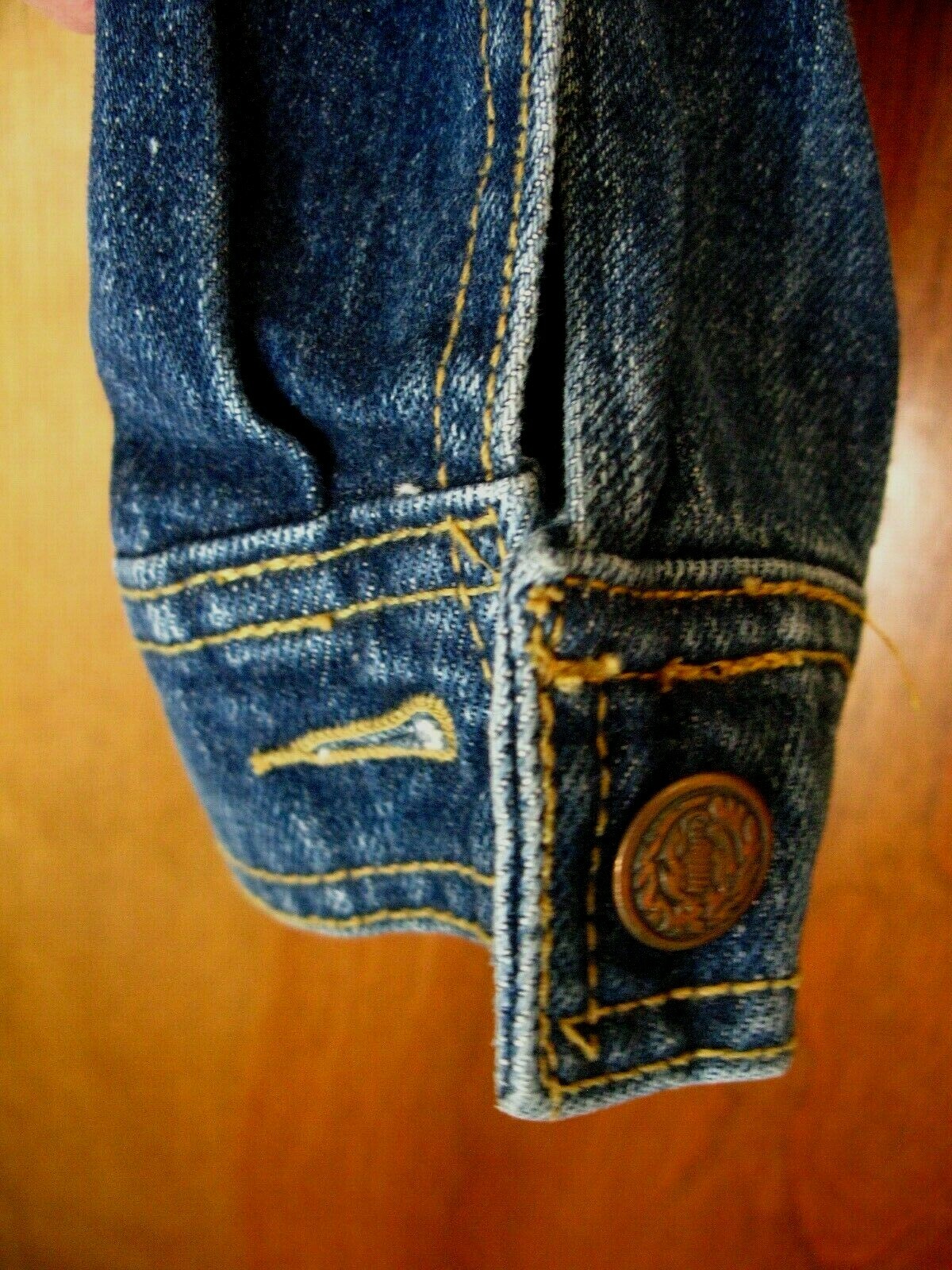 Vintage Womens New York Girl Denim Jeans Jacket Dark Blue Wash Sz Med Mexico