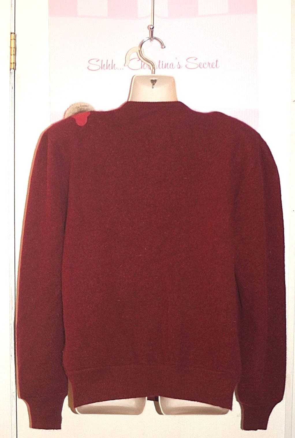 LONTHAR VINTAGE Angora Sweater Chinchilla Appliqués Work of Art Sz L/XL *VG-EXC