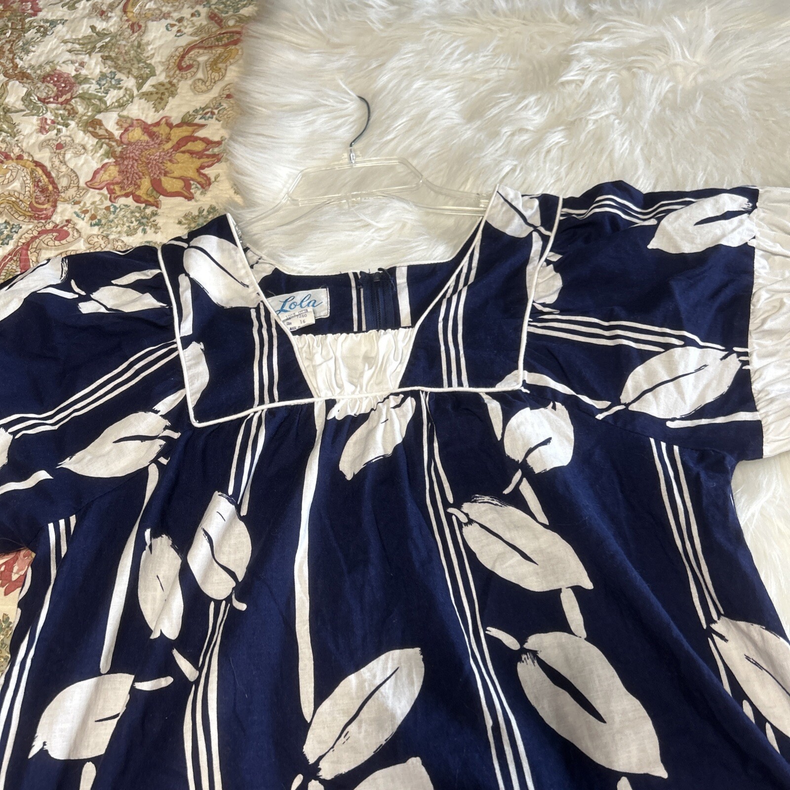 Vintage Lola Hawaii Tierd Maxi Dress With Balllon Sleeves Sz 16 Tall ,Pockets
