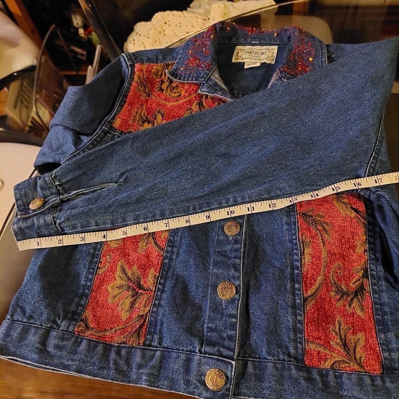 Vintage embellished jacket with gold buttons.