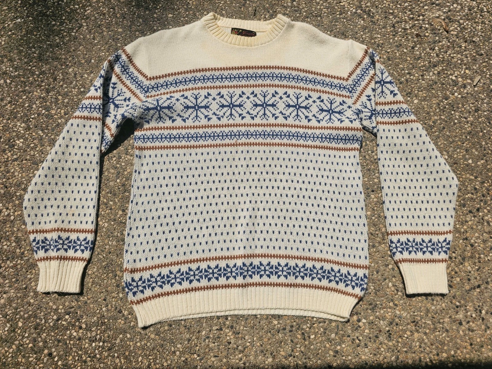 Vintage 70s/80s Jersild Norwegian Sweater Nordic Fair Isle Pullover USA XL