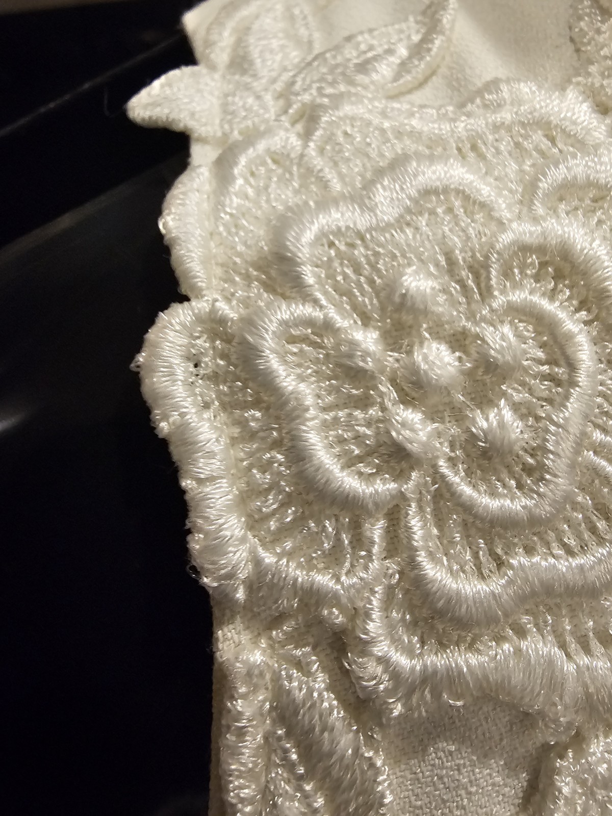 Vintage Off White Creme Lace Scott Mcclintock Long Gown Dress 8