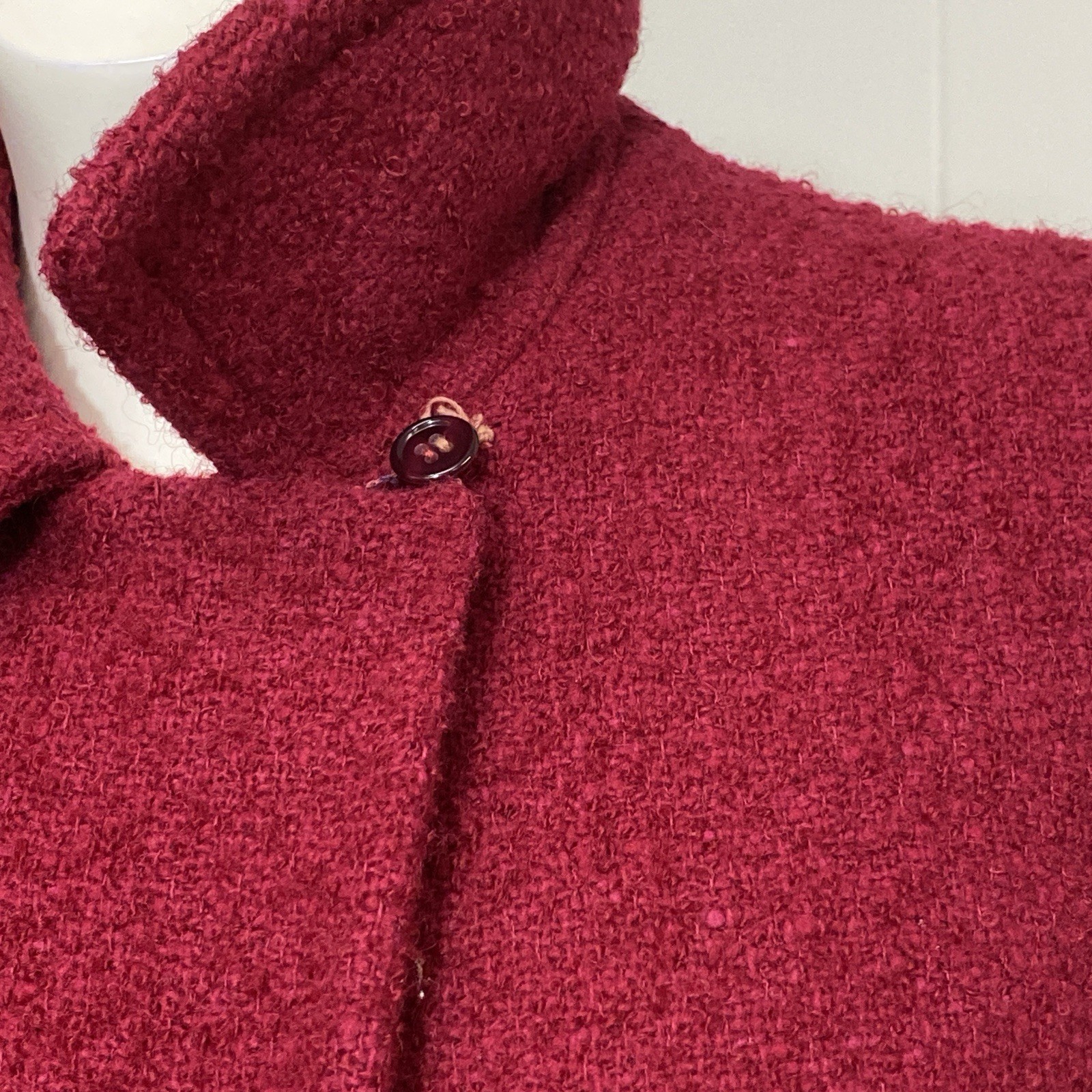 Vintage Union Made 60’s Coat Womens S/M Pink Boucle 3/4 Sleeve Classic Timeless