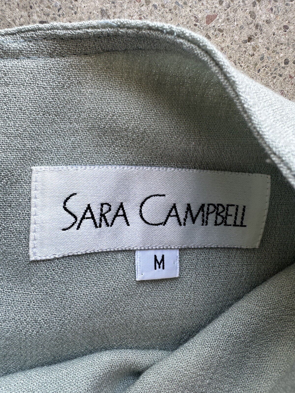 Vintage Sara Campbell Gray Rayon & Wool Long-Sleeve Top Size M Made in USA