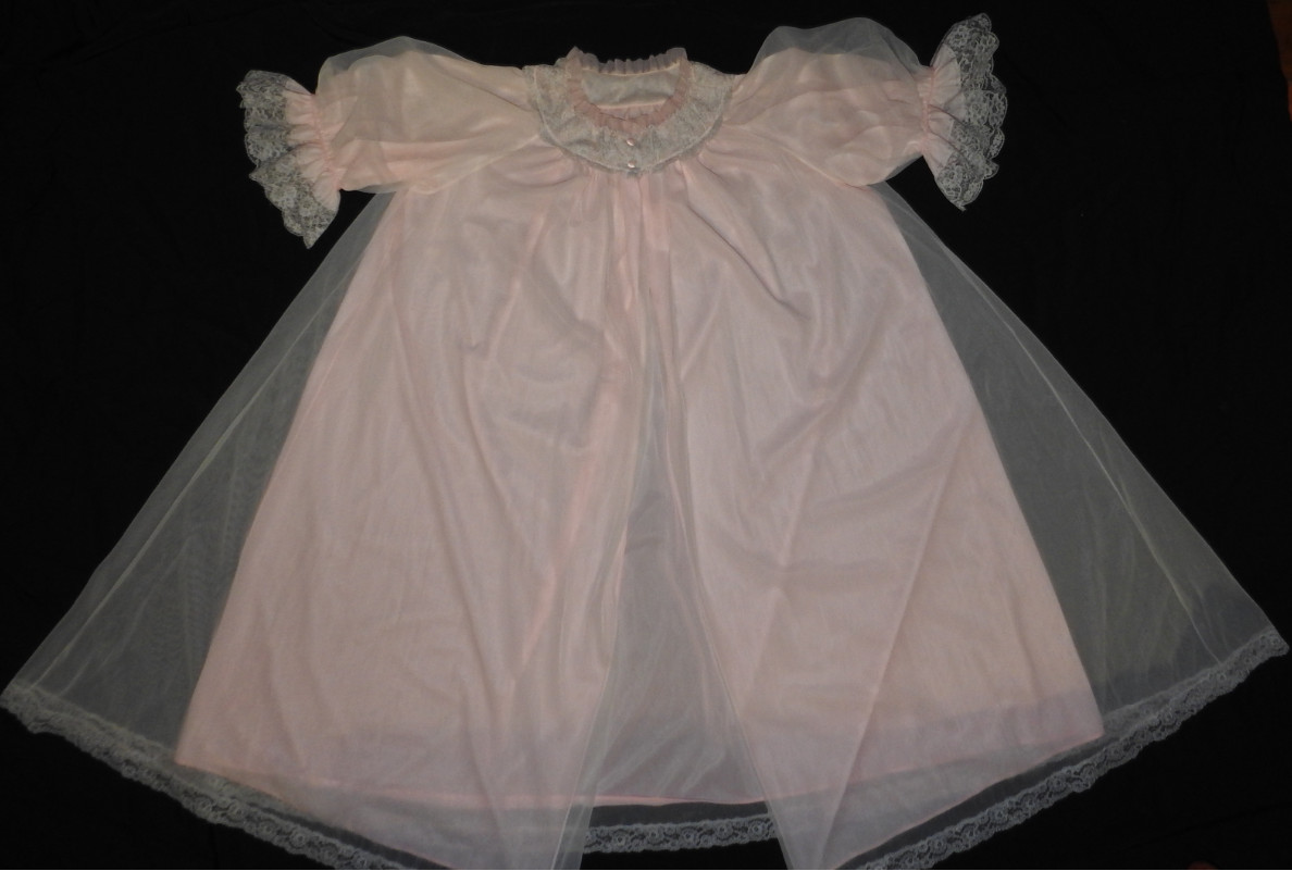 RARE!Vintage St.Michael double layer Negligee Pegnoir Robe Morgenmantel L