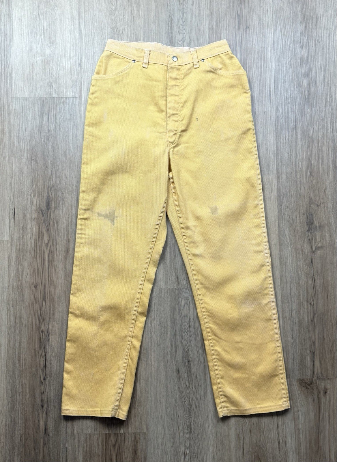 50s VINTAGE Wrangler Misses Sanforized Yellow Jeans Size 18 Slim Tapered USA