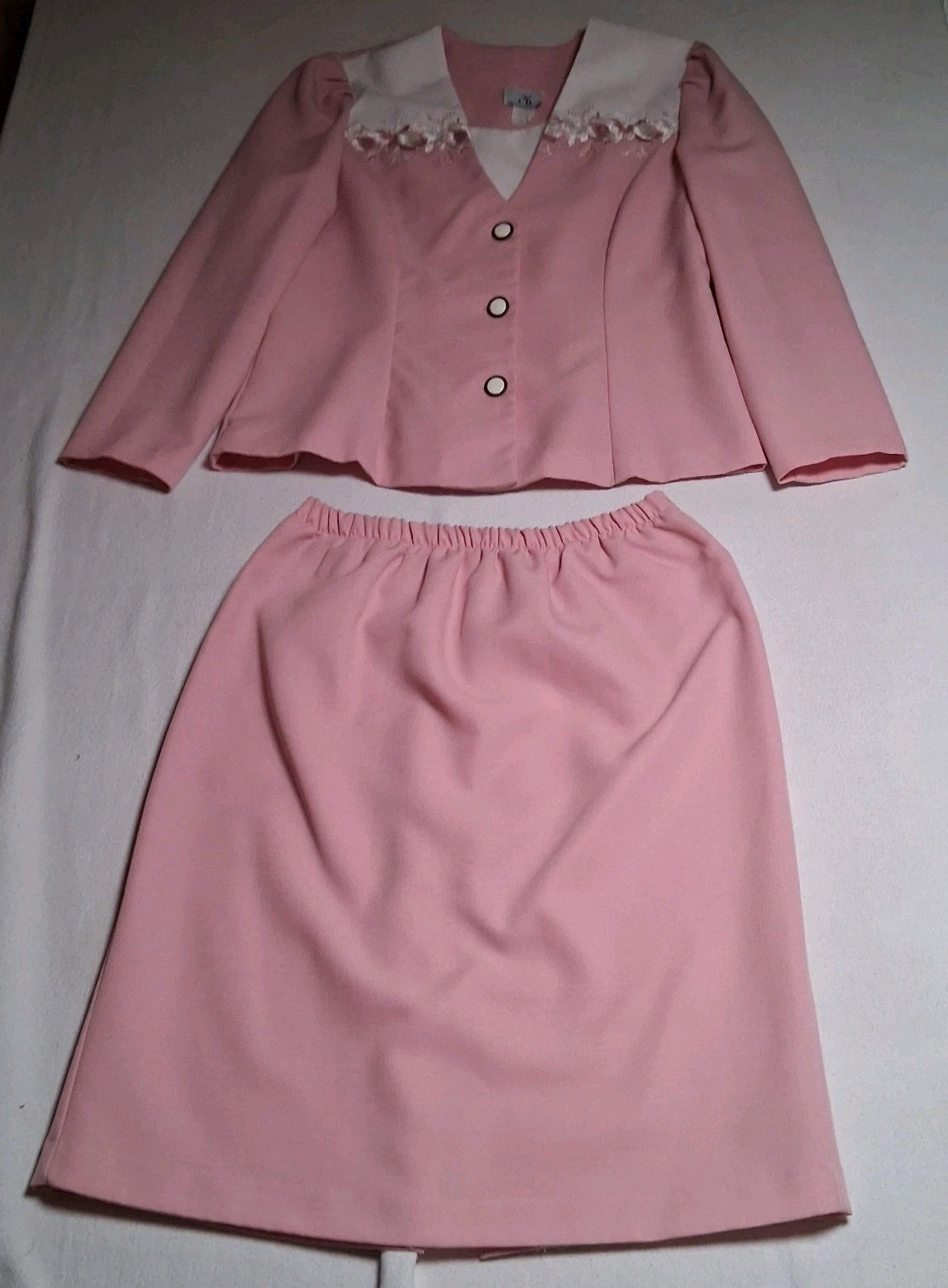 Vintage C B New York Semi Formal Jacket And Skirt Pink Size 12 Wedding Events