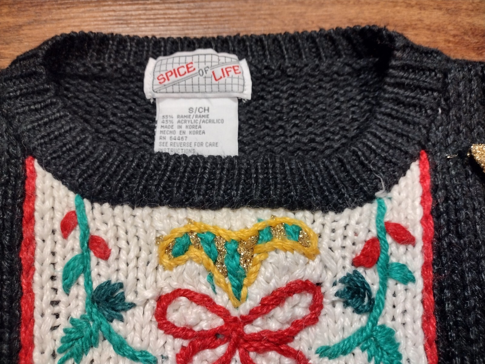 Vintage 1980s Spice of Life Ugly Christmas Holiday Sweater Size Small Oversized