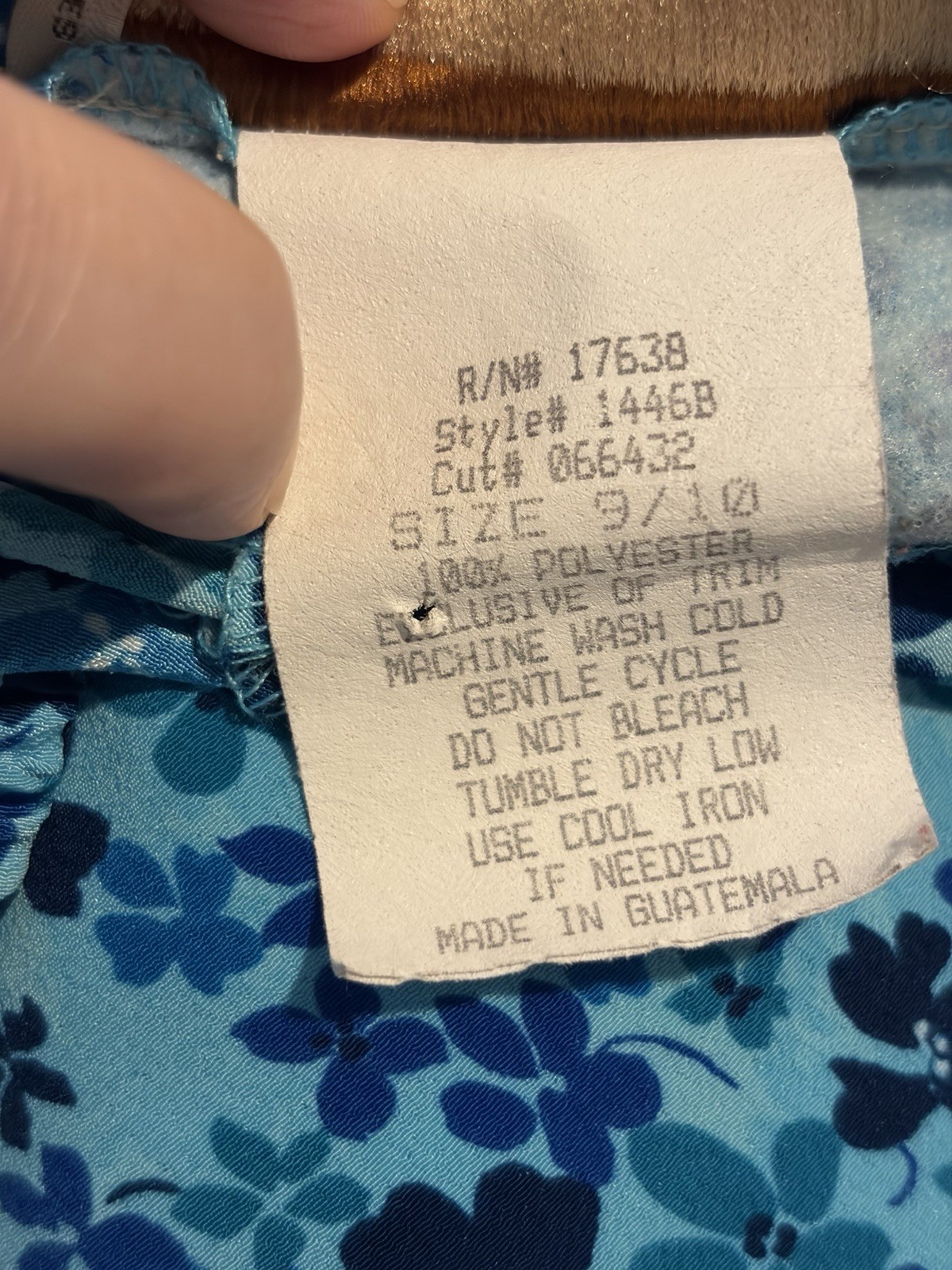 Vintage 90s Blue Floral Dress Expressions Size 9/10